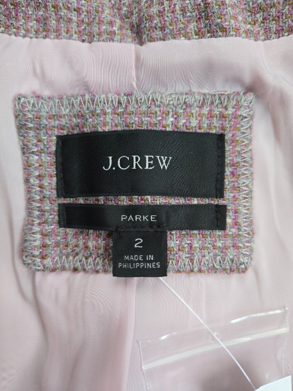 NWT J. Crew 100% Wool Tweed Parke Blazer Lavender and Grey Moon British Cloth - Picture 5 of 11
